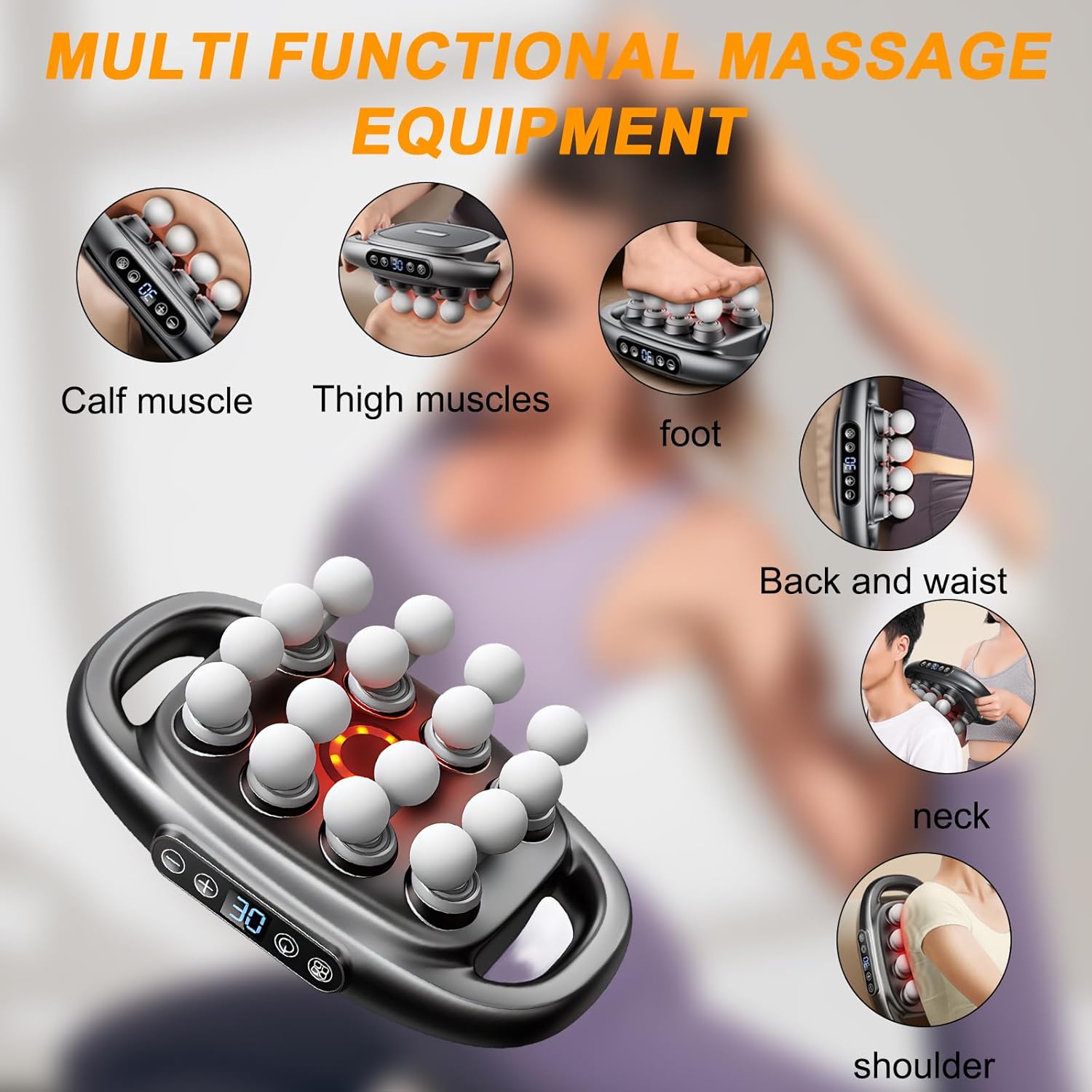 16-Head Massage Gun | Deep Tissue Percussion Massager