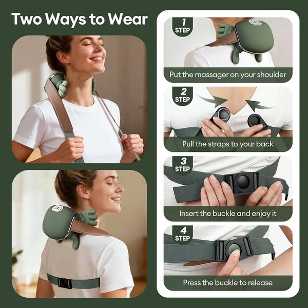 Knotheal Portable Neck & Shoulder Massager with Heat Therapy